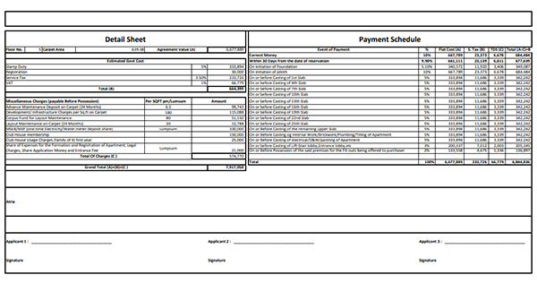 Seawoods Residences Costing Plan